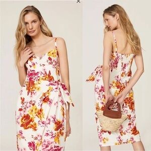 Great Jones White Floral Midi Dress size 12